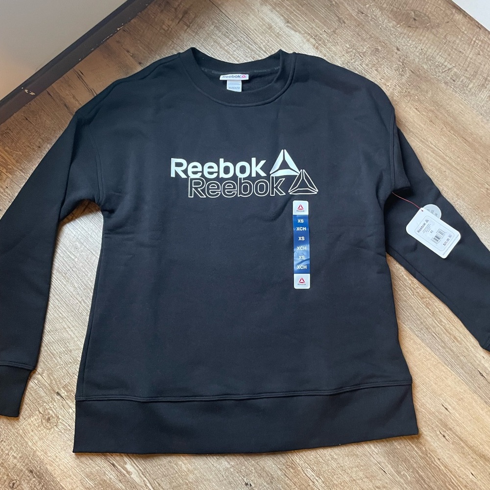 Reebok Black Crew Neck Sweatshirt with Logo